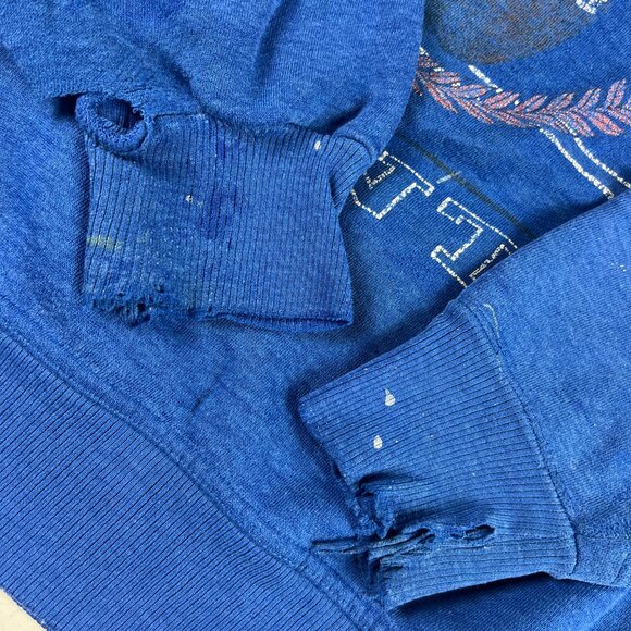 VTG 90s Crable NFL New York Giants Sweatshirt Large Blue Faded Thrashed Crewneck - Picture 2 of 16